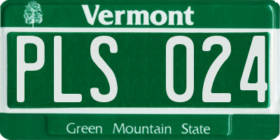 VT license plate PLS024