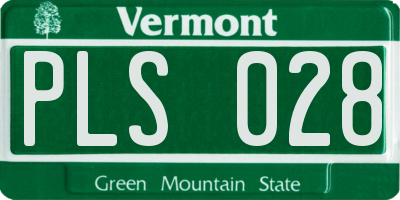 VT license plate PLS028