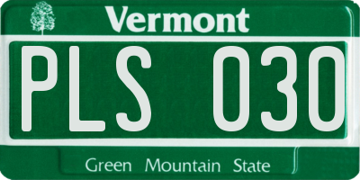 VT license plate PLS030