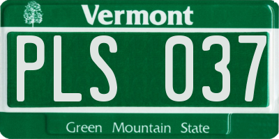 VT license plate PLS037