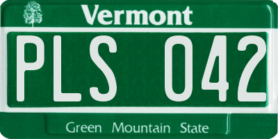 VT license plate PLS042