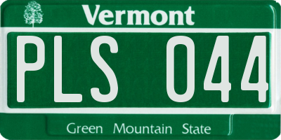 VT license plate PLS044
