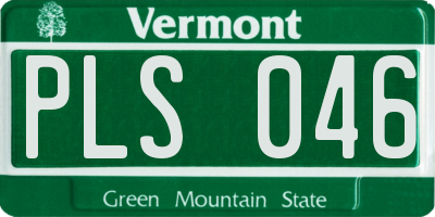 VT license plate PLS046