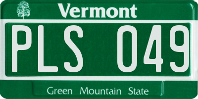 VT license plate PLS049