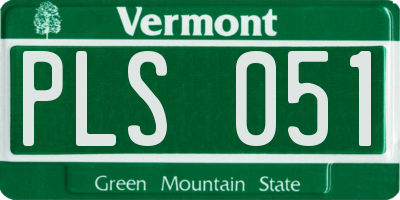 VT license plate PLS051