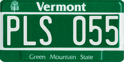VT license plate PLS055
