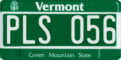 VT license plate PLS056