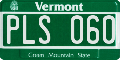 VT license plate PLS060