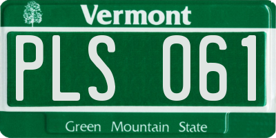 VT license plate PLS061