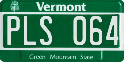 VT license plate PLS064