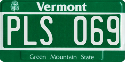 VT license plate PLS069
