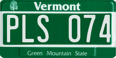 VT license plate PLS074