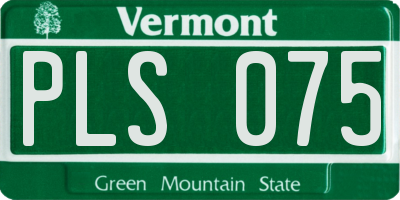 VT license plate PLS075