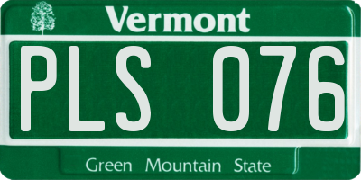 VT license plate PLS076