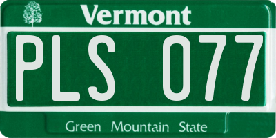 VT license plate PLS077