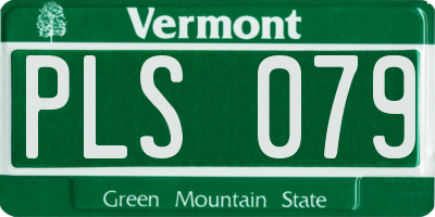 VT license plate PLS079