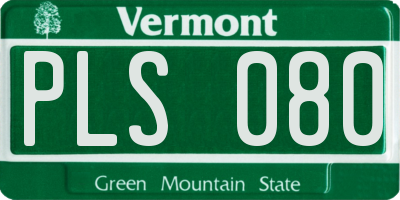 VT license plate PLS080