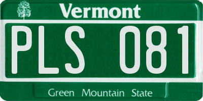 VT license plate PLS081