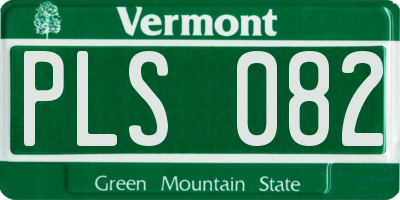 VT license plate PLS082