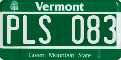 VT license plate PLS083