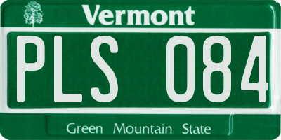 VT license plate PLS084