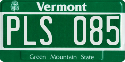VT license plate PLS085
