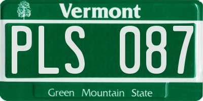 VT license plate PLS087