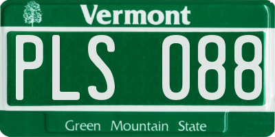VT license plate PLS088