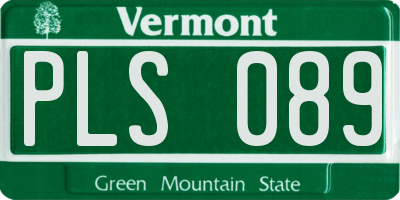 VT license plate PLS089