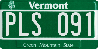 VT license plate PLS091