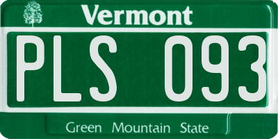 VT license plate PLS093