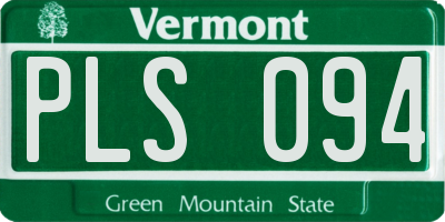 VT license plate PLS094