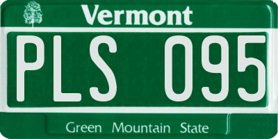 VT license plate PLS095