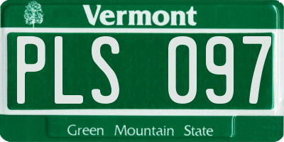 VT license plate PLS097