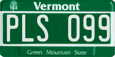 VT license plate PLS099