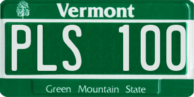 VT license plate PLS100