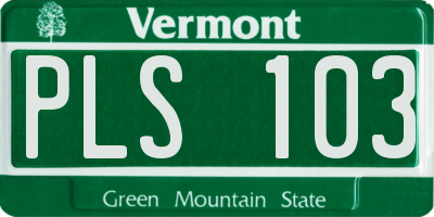 VT license plate PLS103