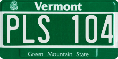 VT license plate PLS104