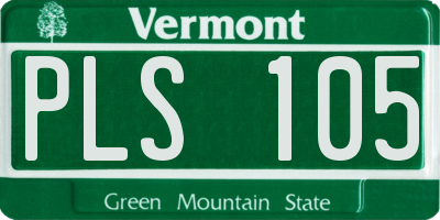 VT license plate PLS105