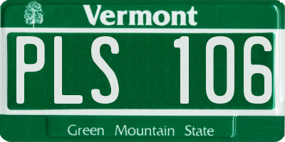 VT license plate PLS106