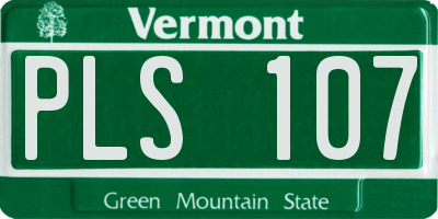 VT license plate PLS107