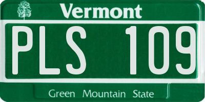 VT license plate PLS109