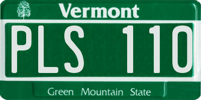 VT license plate PLS110