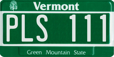 VT license plate PLS111