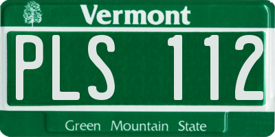 VT license plate PLS112