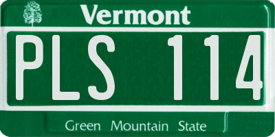 VT license plate PLS114