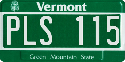 VT license plate PLS115