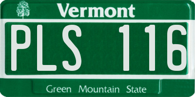 VT license plate PLS116