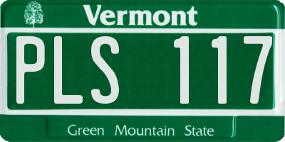 VT license plate PLS117