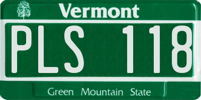 VT license plate PLS118